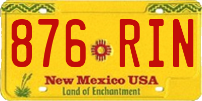 NM license plate 876RIN