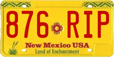 NM license plate 876RIP
