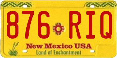 NM license plate 876RIQ
