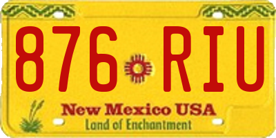 NM license plate 876RIU