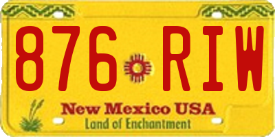 NM license plate 876RIW