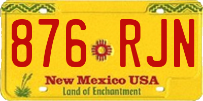 NM license plate 876RJN