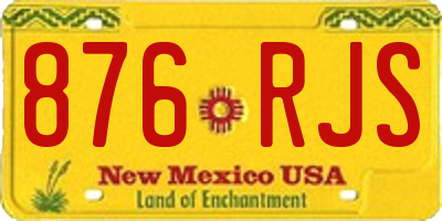 NM license plate 876RJS