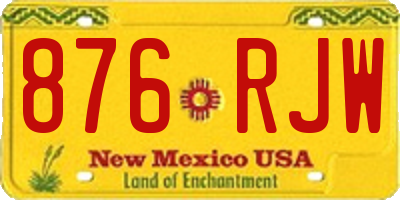 NM license plate 876RJW