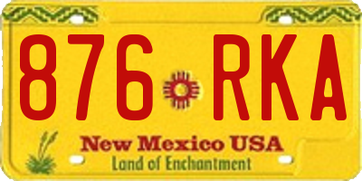 NM license plate 876RKA