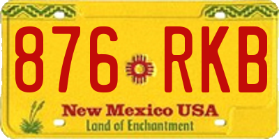NM license plate 876RKB