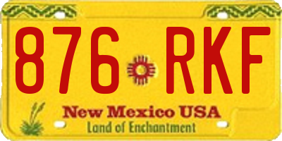 NM license plate 876RKF