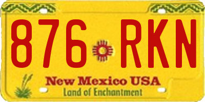 NM license plate 876RKN