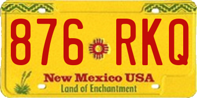 NM license plate 876RKQ