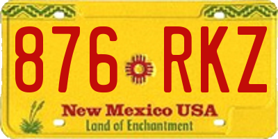 NM license plate 876RKZ