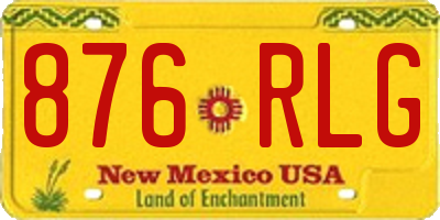 NM license plate 876RLG