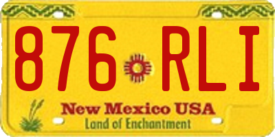 NM license plate 876RLI