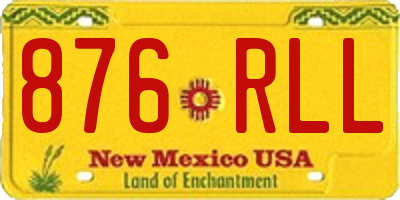 NM license plate 876RLL