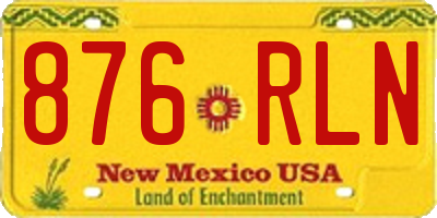 NM license plate 876RLN