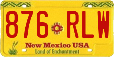 NM license plate 876RLW