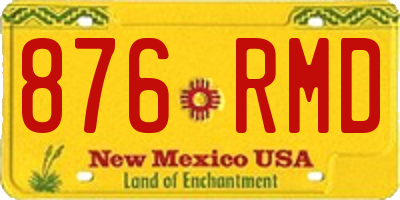 NM license plate 876RMD