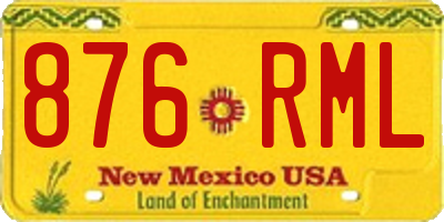 NM license plate 876RML