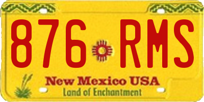 NM license plate 876RMS