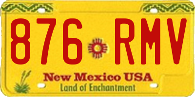 NM license plate 876RMV