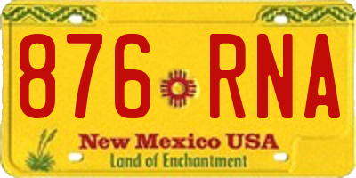 NM license plate 876RNA