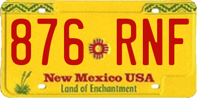 NM license plate 876RNF