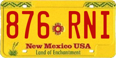 NM license plate 876RNI