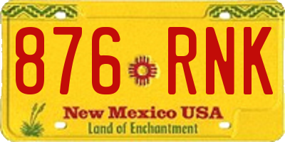 NM license plate 876RNK