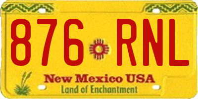 NM license plate 876RNL