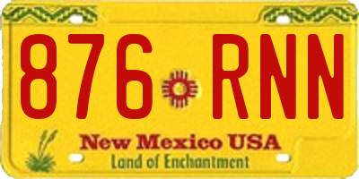 NM license plate 876RNN