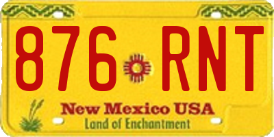 NM license plate 876RNT