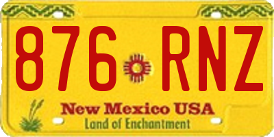 NM license plate 876RNZ