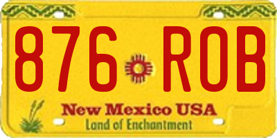 NM license plate 876ROB