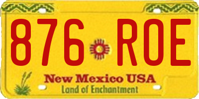 NM license plate 876ROE