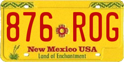 NM license plate 876ROG