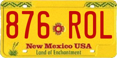 NM license plate 876ROL