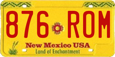 NM license plate 876ROM