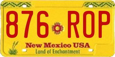 NM license plate 876ROP
