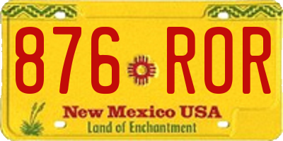 NM license plate 876ROR