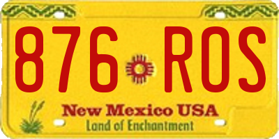 NM license plate 876ROS
