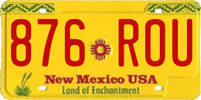 NM license plate 876ROU