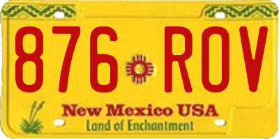 NM license plate 876ROV