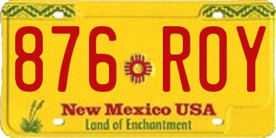 NM license plate 876ROY