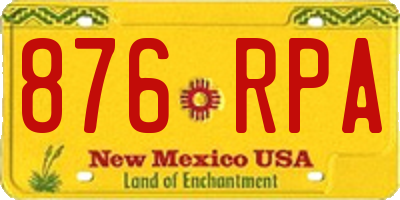 NM license plate 876RPA