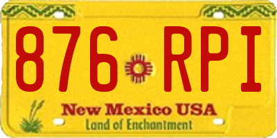 NM license plate 876RPI