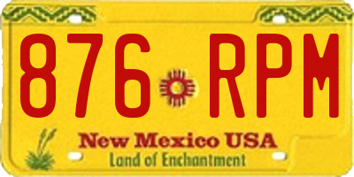 NM license plate 876RPM
