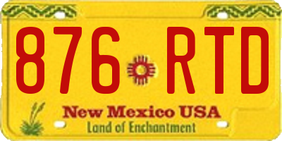 NM license plate 876RTD