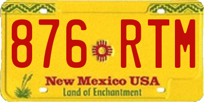 NM license plate 876RTM