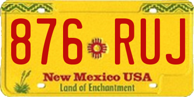 NM license plate 876RUJ