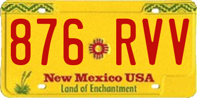 NM license plate 876RVV