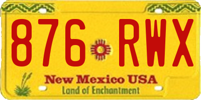 NM license plate 876RWX